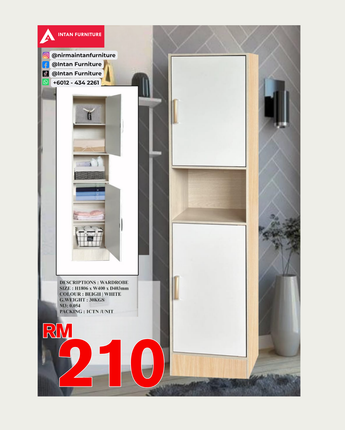 2 DOORS WARDROBE | SHELVES