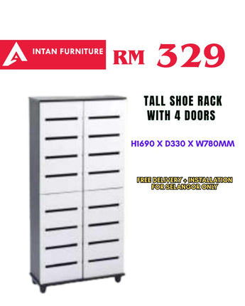 02_TALL SHOE RACK WITH 4 DOORS