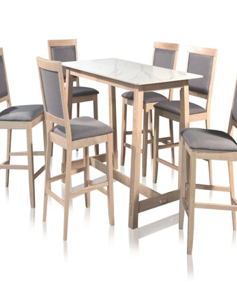 Intan Starlight (1+6 Bar Chair Ceramic High Dining Table)