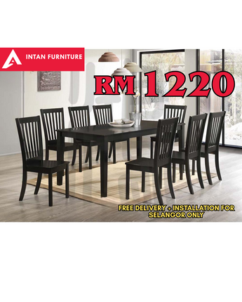 01_DINING SET 1+8 - SOLID WOOD