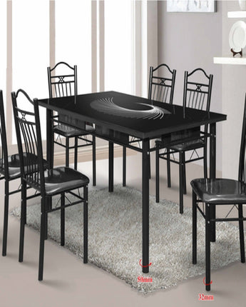 Intan Sparkle (1+6 Glass Dining Table)