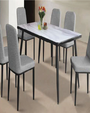 Intan Delicate (1+6 Glass Dining Table)