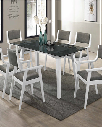 Intan Prism (1+6 Glass Dining Table)