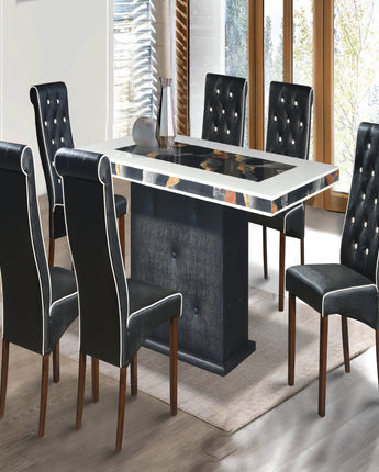 Intan Pearl (1+6 Marble Dining Table)