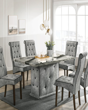 Intan Glam (1+6 Marble Dining Table)