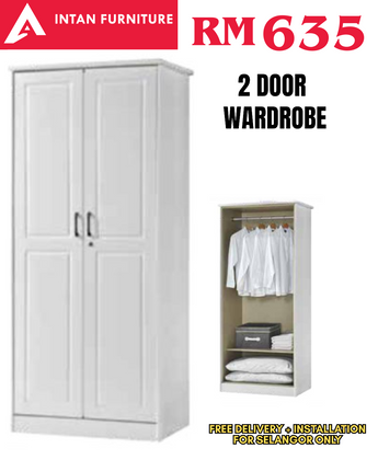 03_WARDROBE 2 DOOR WITH 1 HANGING SECTION & 1 SHELF
